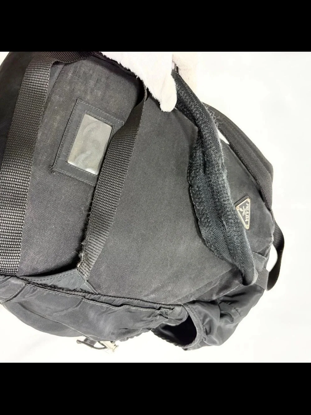 Prada Black Nylon Backpack with Silver-Tone Buckles